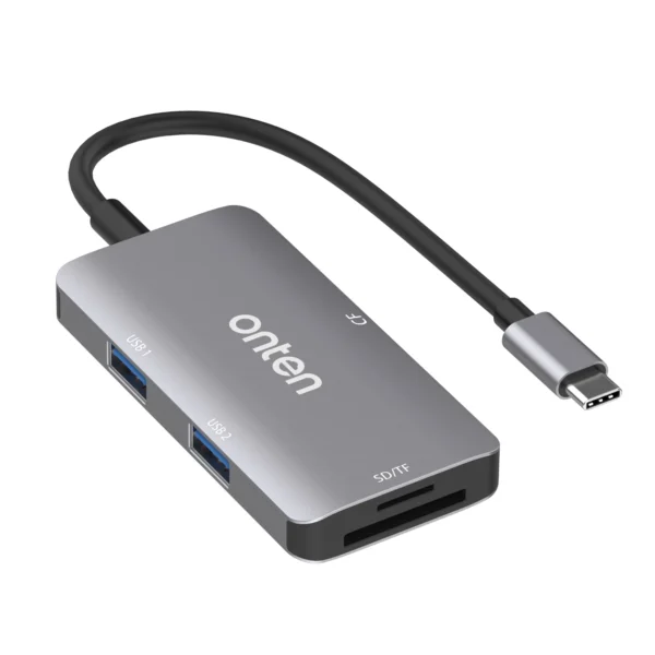 5 In 1 Dual USB 3.0 + CF + TF + SD Multi-function USB-C OTG Card Reader