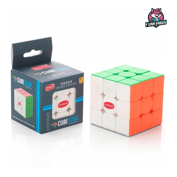 Chanak Cubestar 3x3 Highspeed Stickerless Cube Rubic Puzzle for Kids (for 2)