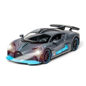 Bugatti divo Die-cast Model Alloy Metal Pull Back Toy Car with Openable Doors & Light, Music Toy Vehicle