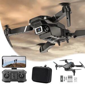 Drone E88 pro max dual camera HD WIFI FPV remote control (Black, Triple Battery)